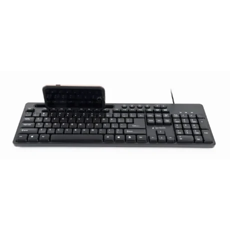 TASTATURA GEMBIRD USB, multimedia 104 taste + 6 taste multimedia, cu stand telefon, black &quot;KB-UM-108&quot;  (include TV 0.8lei)