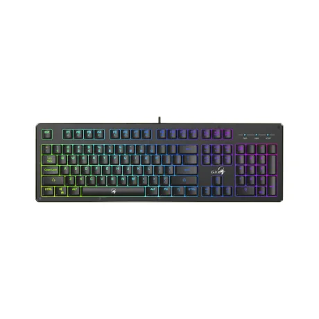 TASTATURA GENIUS gaming USB, multimedia, 104 taste (dintre care 12 au si fct. multimedia), 19 taste anti-ghosting, iluminare 7 culori, black, &quot;Scorpion K8&quot; &quot;31310001400&quot;  (include TV 0.8lei)