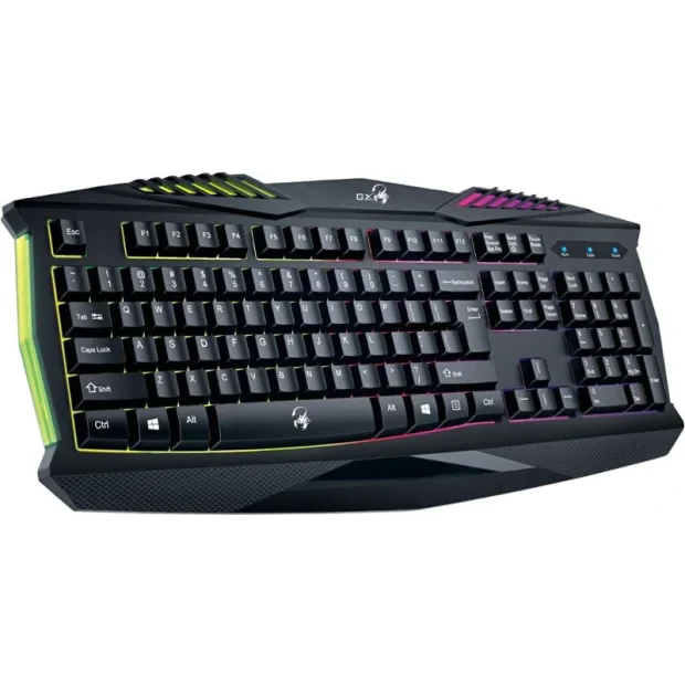TASTATURA GENIUS gaming USB, multimedia, 104 taste (dintre care 12 au si fct. multimedia), iluminare 7 culori, black, &quot;Scorpion K220&quot; &quot;31310475100&quot;  (include TV 0.8lei)
