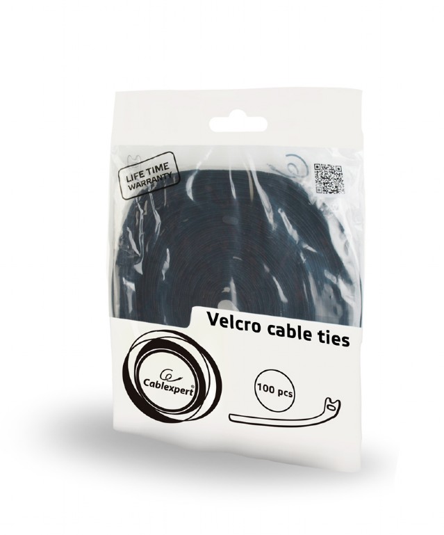 TILE prindere cablu GEMBIRD, 100pcs., 210*12 mm, din Velcro, black, "VT-210x12" thumb