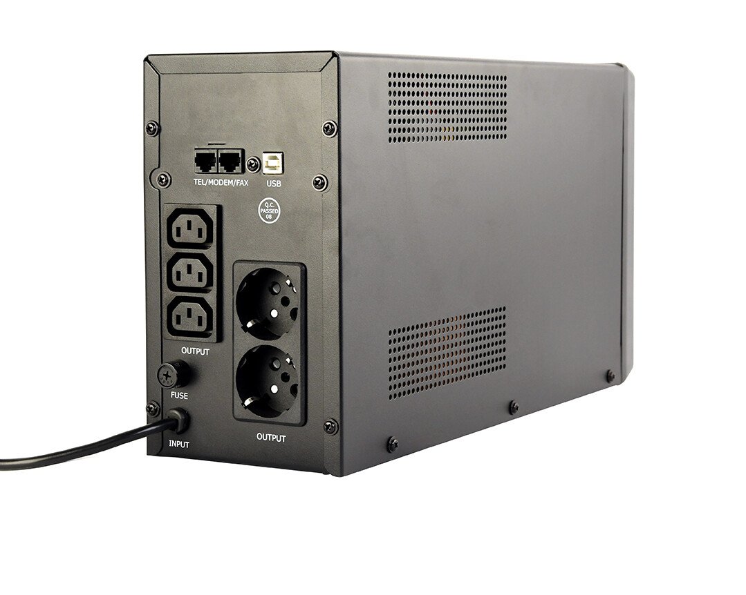 UPS GEMBIRD, Line Int. cu management, mini tower, 2000VA/1200W, AVR, IEC x 3/ Schuko x 2, 2 x baterie 12V/9Ah, display LCD, back-up 1 - 10 min., "EG-UPS-035", (include TV 10lei) thumb