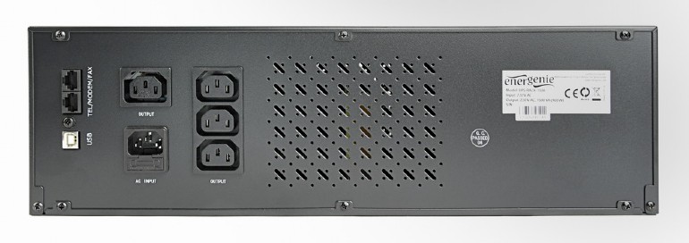 UPS GEMBIRD, Line Int. cu management, rack, 1500VA/900W, AVR, IEC x 4, 2 x baterie 12V/8Ah, display LCD, back-up 1 - 10 min., "UPS-RACK-1500", (include TV 10lei) thumb