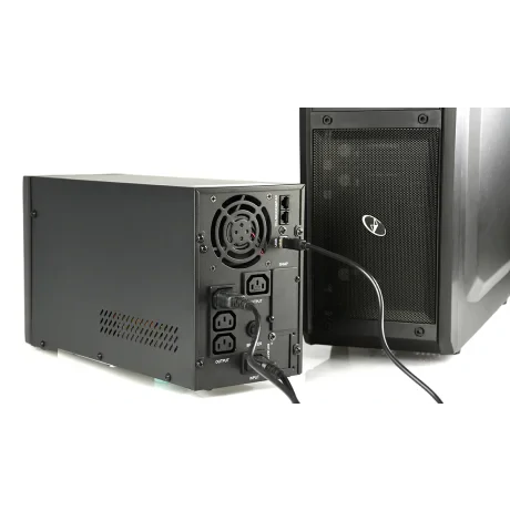 UPS GEMBIRD, Line Int. cu sinusoida pura cu management, mini tower, 2000VA/1600W, AVR, IEC x 4, 3 x baterie 12V/9Ah, display LCD, back-up 21 - 30 min., &quot;EG-UPS-PS3000-02&quot;, (include TV 10lei)