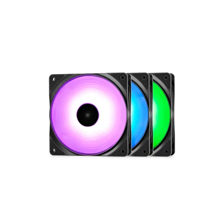 VENTILATOR DEEPCOOL PC RF120x3, 120x120x25 mm, RGB LED, PWM, Hydro Bearing, control dual iluminare RGB SYNC, 3 buc. in pachet &amp;amp; controller, "DP-FRGB-RF120-3C"