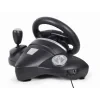 VOLAN cu fir GEMBIRD, pedale cu functii de acceleratie si frana, vibratii, PS3 / PS4 / PC, USB, negru/argintiu, &quot;STR-M-01&quot; (include TV 1.5 lei)