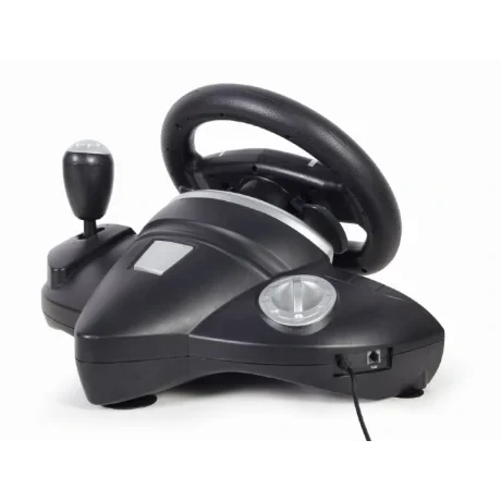 VOLAN cu fir GEMBIRD, pedale cu functii de acceleratie si frana, vibratii, PS3 / PS4 / PC, USB, negru/argintiu, &quot;STR-M-01&quot; (include TV 1.5 lei)