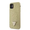 Husa Guess Rhinestones Triangle Metal Logo pentru iPhone 11 Gold