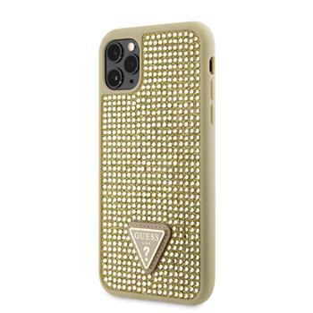 Husa Guess Rhinestones Triangle Metal Logo pentru iPhone 11 Pro Gold thumb