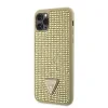 Husa Guess Rhinestones Triangle Metal Logo pentru iPhone 11 Pro Max Gold