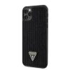 Husa Guess Rhinestones Triangle Metal Logo pentru iPhone 11 Pro Max Negru