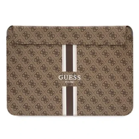 Husa pentru Laptop Guess PU 4G cu dungi imprimate 16 inchi maro