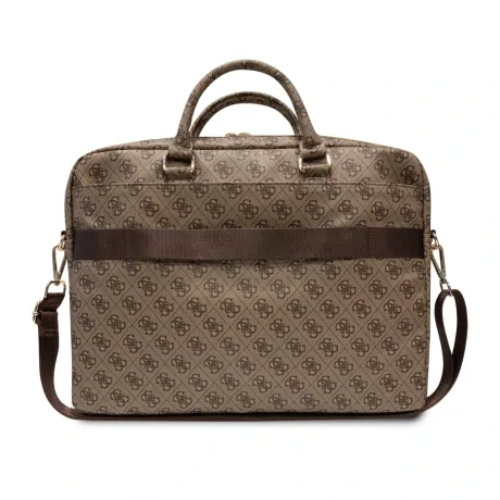Geanta Guess PU 4G Printed Stripes Computer Bag 15/16&quot; Brown