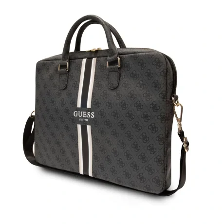 Guess PU 4G Printed Stripes Computer Bag 15/16&quot; Black