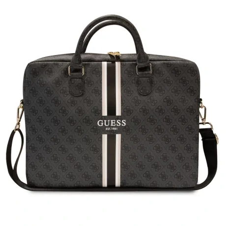 Guess PU 4G Printed Stripes Computer Bag 15/16&quot; Black