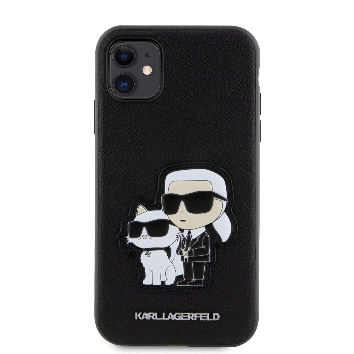 Husa  Karl Lagerfeld PU Saffiano Karl and Choupette NFT pentru iPhone 11 Negru thumb