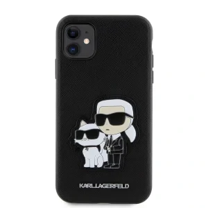 Husa din spate Karl Lagerfeld PU Saffiano Karl and Choupette NFT pentru iPhone 11 Negru