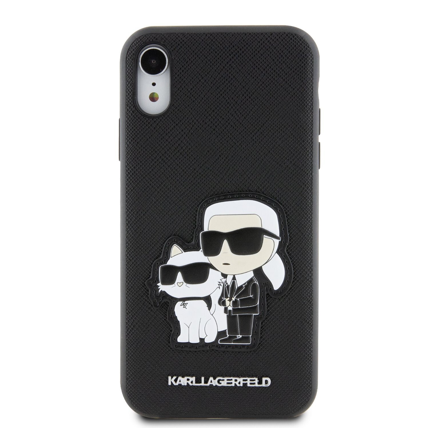 Husa Karl Lagerfeld PU Saffiano Karl si Choupette NFT pentru iPhone XR Negru thumb