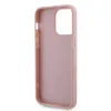 Husa Guess Rhinestones Triangle Metal Logo pentru iPhone 14 Pro Pink