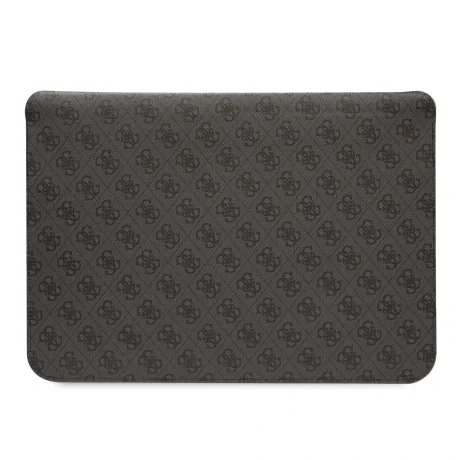 Husa pentru computer Guess PU 4G cu dungi imprimate 16 inchi neagra