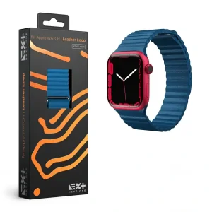 Curea Ceas Silicon Next One pentru Apple Watch 42/44/45 mm AW-4244-LTHR-BLU Albastru