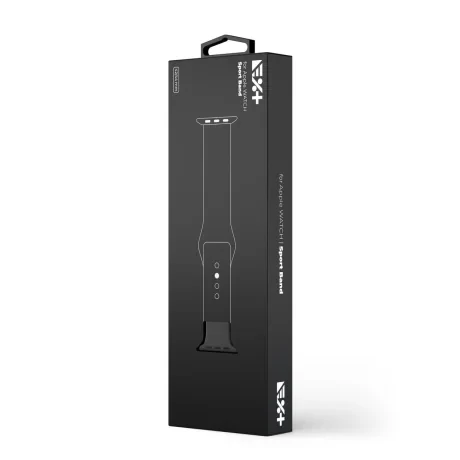 Curea Ceas Silicon Next One pentru Apple Watch 42/44/45 mm AW-4244-LTHR-BLK Negru