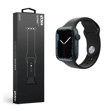 Curea Ceas Silicon Next One pentru Apple Watch 42/44/45 mm AW-4244-LTHR-BLK Negru
