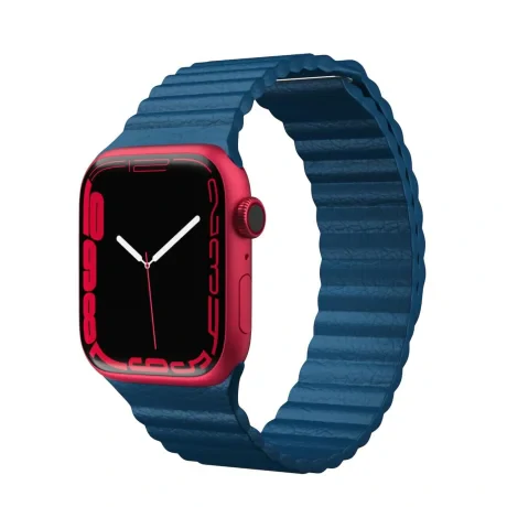 Curea Ceas Silicon Next One pentru Apple Watch 42/44/45 mm AW-4244-LTHR-BLU Albastru