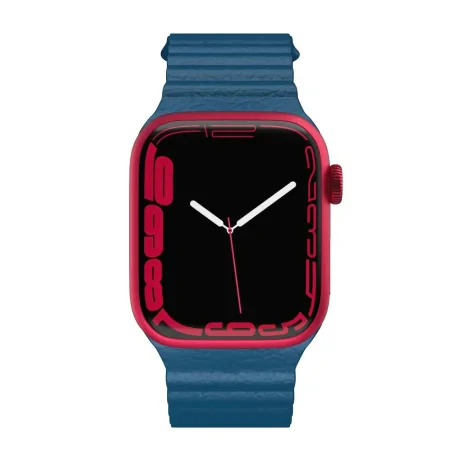Curea Ceas Silicon Next One pentru Apple Watch 42/44/45 mm AW-4244-LTHR-BLU Albastru