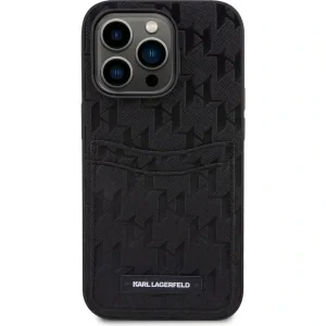 Husa Karl Lagerfeld Saffiano Monogram Card Slot Case pentru iPhoneiPhone 13 Pro Max Negru