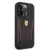 Husa Cover Ferrari Hard Carbon PU pentru iPhone 14 Pro Black