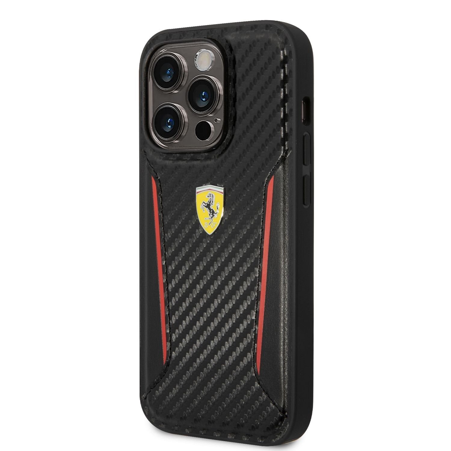 Husa Cover Ferrari Hard Carbon PU pentru iPhone 14 Pro Max FEHCP14XNPYK Black thumb