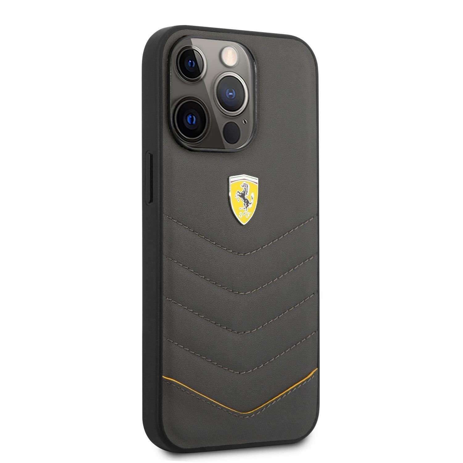 Husa Cover Ferrari Leather Quilted pentru iPhone 13 Pro Max  Dark Grey thumb