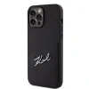 Husa Karl Lagerfeld Saffiano Card Slot Metal Signature Case pentru  iPhone 13 Pro Max Negru