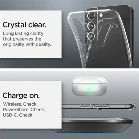 Husa Spate Spigen Liquid Crystal pentru Samsung Galaxy S22 Plus Clear