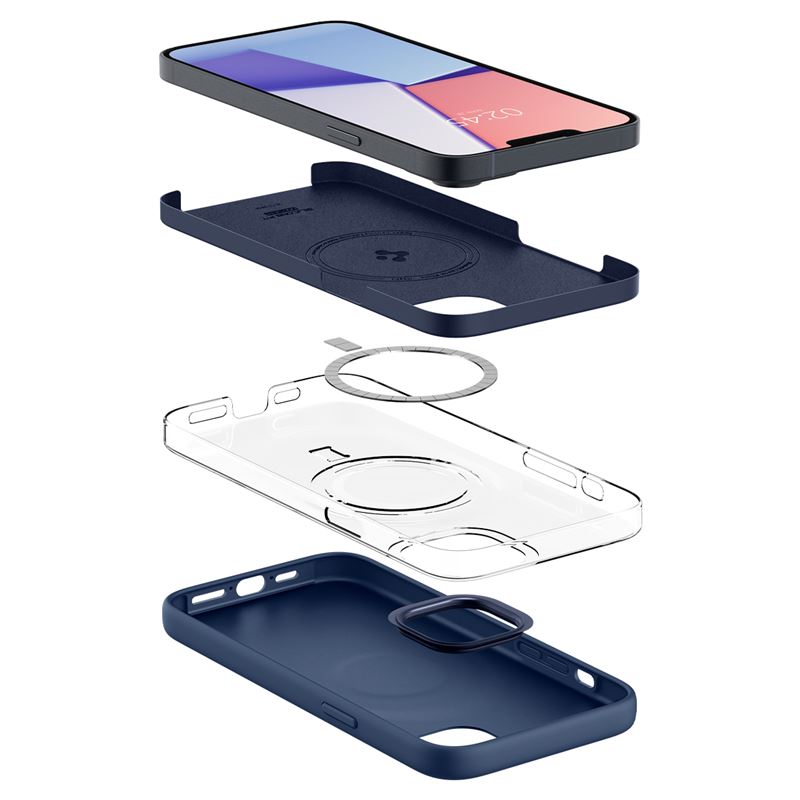 Husa Spigen Silicone Fit MagSafe pentru iPhone 14 Plus Albastru thumb