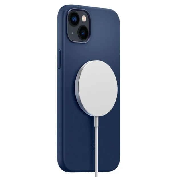 Husa Spigen Silicone Fit MagSafe pentru iPhone 14 Plus Albastru