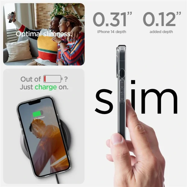 Husa spate Spigen Ultra Hybrid pentru iPhone 14 Transparent