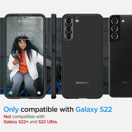 Husa Spigen Ultra Hybrid pentru Samsung Galaxy S22, Negru mat