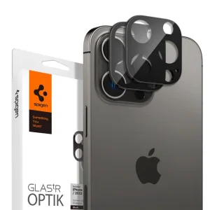 Pachet Spigen Glass Optik 2, negru - iPhone 14 Pro/iPhone 14 Pro Max