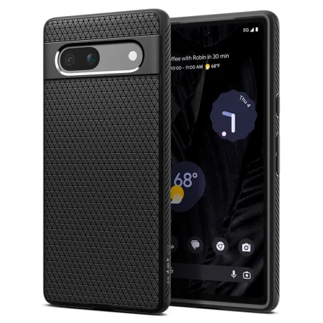 Husa silicon Spigen Liquid Air pentru Google Pixel 7a, Negru