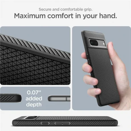 Husa silicon Spigen Liquid Air pentru Google Pixel 7a, Negru