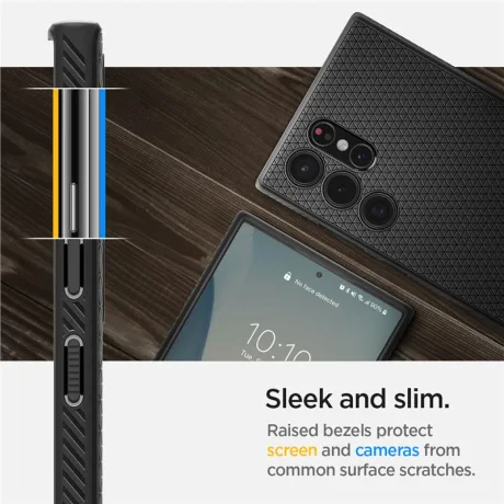 Spigen Liquid Air, negru mat - Samsung Galaxy S22 Ultra