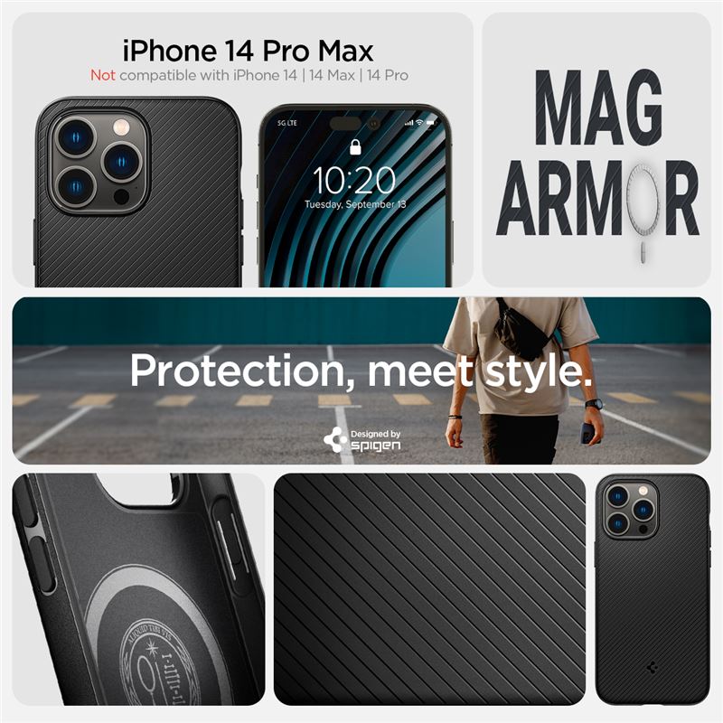 Husa Spigen Mag Armor MagSafe pentru iPhone 14 Pro Max Negru thumb