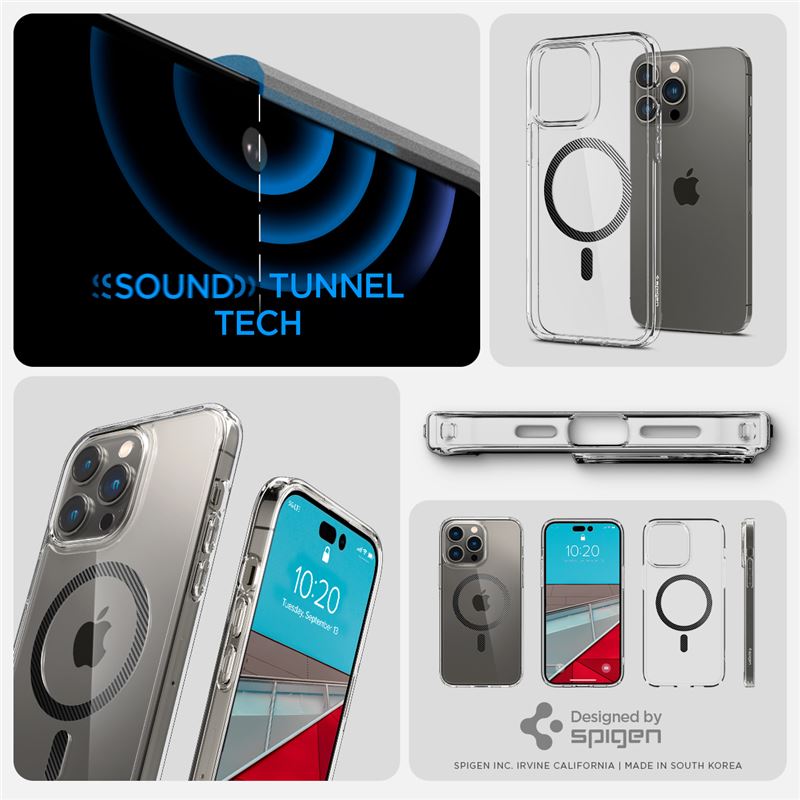 Husa Spigen Ultra Hybrid MagSafe fibra de carbon pentru iPhone 14 Pro Transparent thumb