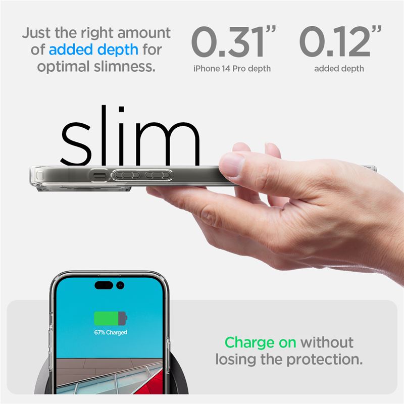Husa Spigen Ultra Hybrid MagSafe fibra de carbon pentru iPhone 14 Pro Transparent thumb