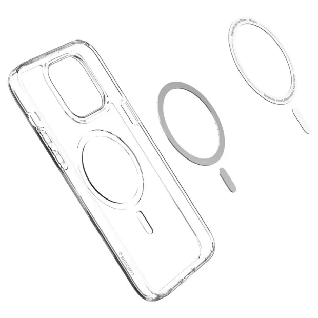 Husa Spigen Ultra Hybrid MagSafe fibra de carbon pentru iPhone 14 Pro Transparent