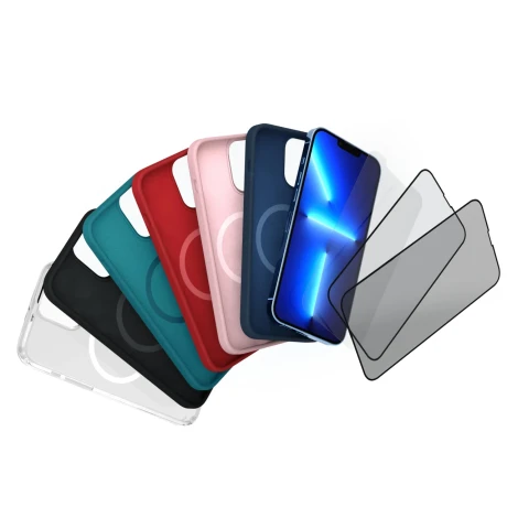 Husa Next One Silicon Case Magsafe Compatible Pentru Iphone 13 Pro Negru