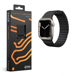 Curea Ceas Piele Next One pentru Apple Watch 42/44/45 mm AW-4244-LTHR-BLK Negru