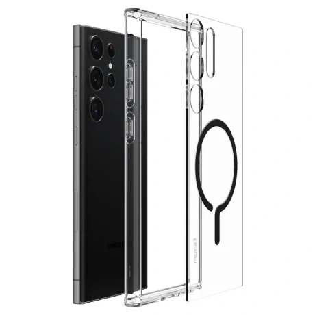 Husa Inel Spigen Ultra Hybrid OneTap MagSafe pentru Samsung Galaxy S23 Ultra, negru Mat