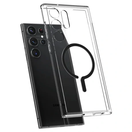 Husa Inel Spigen Ultra Hybrid OneTap MagSafe pentru Samsung Galaxy S23 Ultra, negru Mat